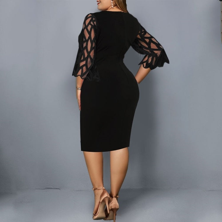 Ladies Floral Plus Size Party Bodycon Dress