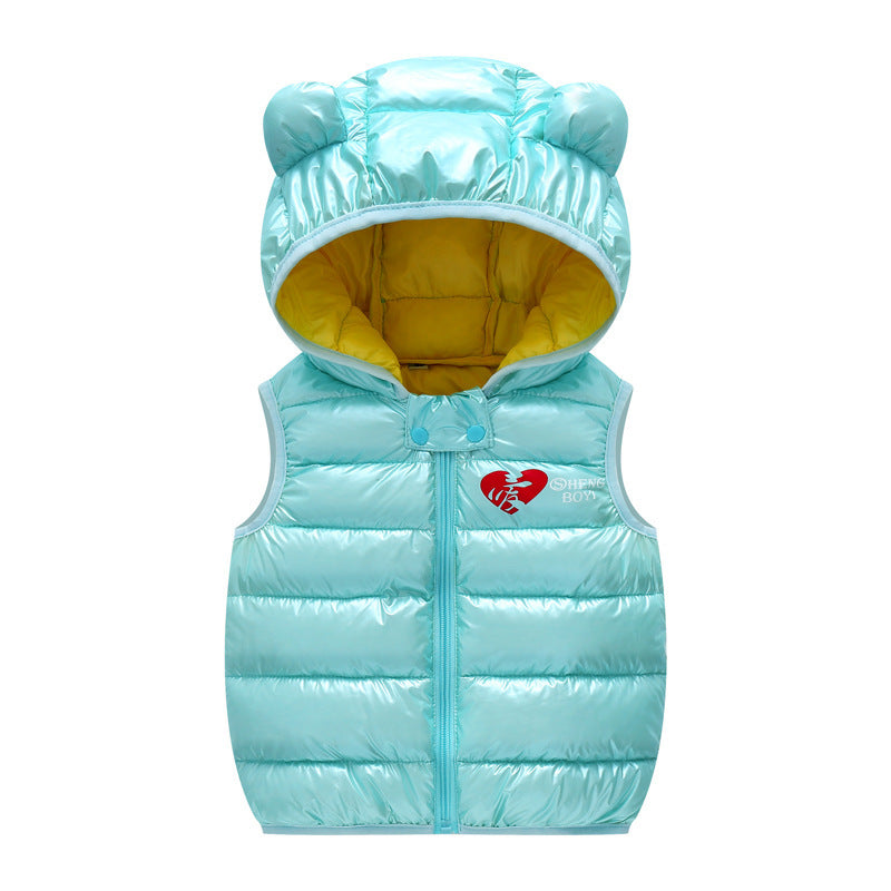 Baby Hooded Body Warmer with cute bear ears