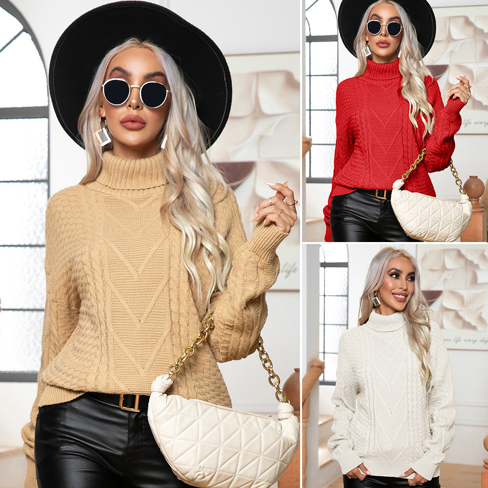 Cozy Style: Cable-Knit Turtleneck Sweater