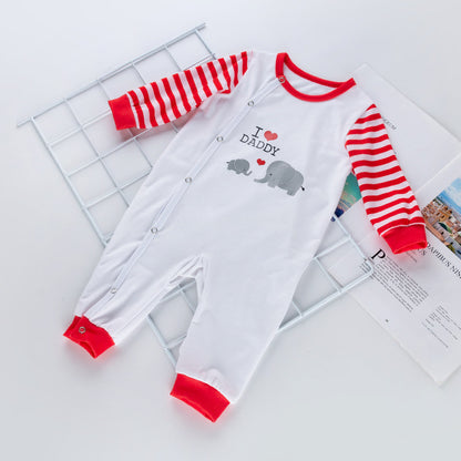 Newborn Cotton Long-Sleeved "I Love Daddy" Romper Suit