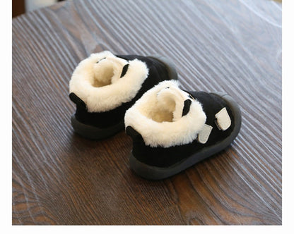 Cute Baby Velvet Booties with Fur Lining