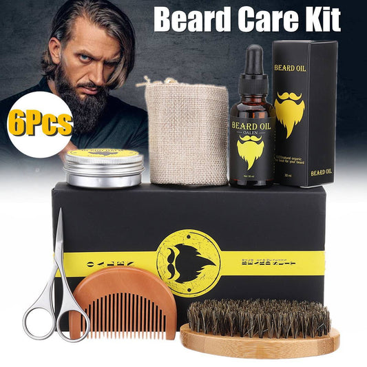 OALEN Beard Brush and Comb Set - Sage Scented