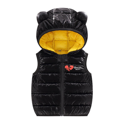 Baby Hooded Body Warmer with cute bear ears