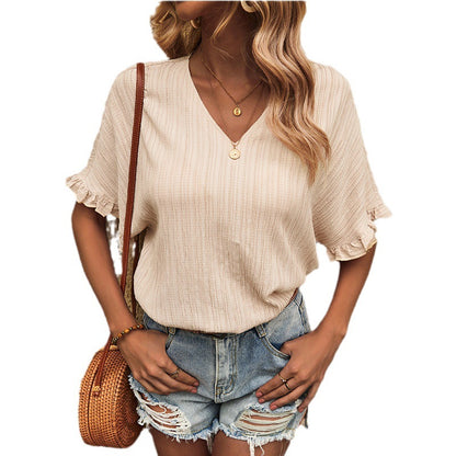 Effortless Chic Ladies Loose Short Sleeve Top