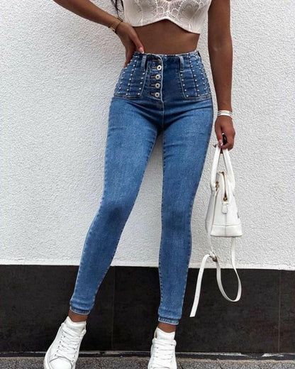 Ladies High Waist Skinny Denim Jeans