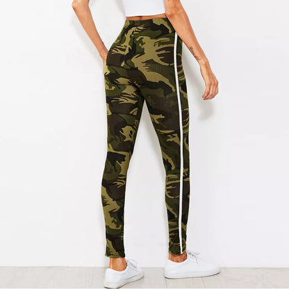 Ladies Casual Army Print Leggings