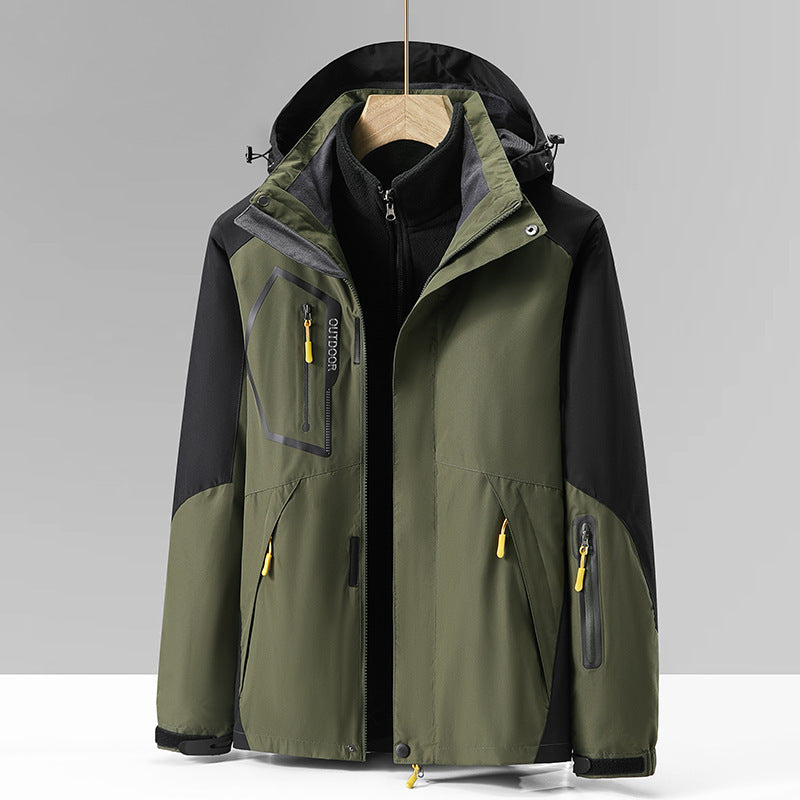 Three-in-one Outdoor Fleece Thickened Mountaineering Coat