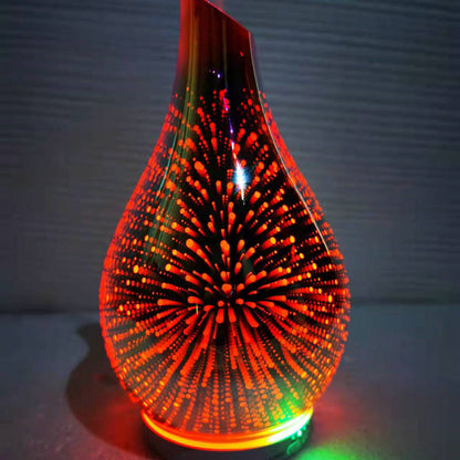 USB Touch Dimming 3D Aromatherapy Glass Vase,  Essential Oil,  Candle Incense,  Small Night Lamp