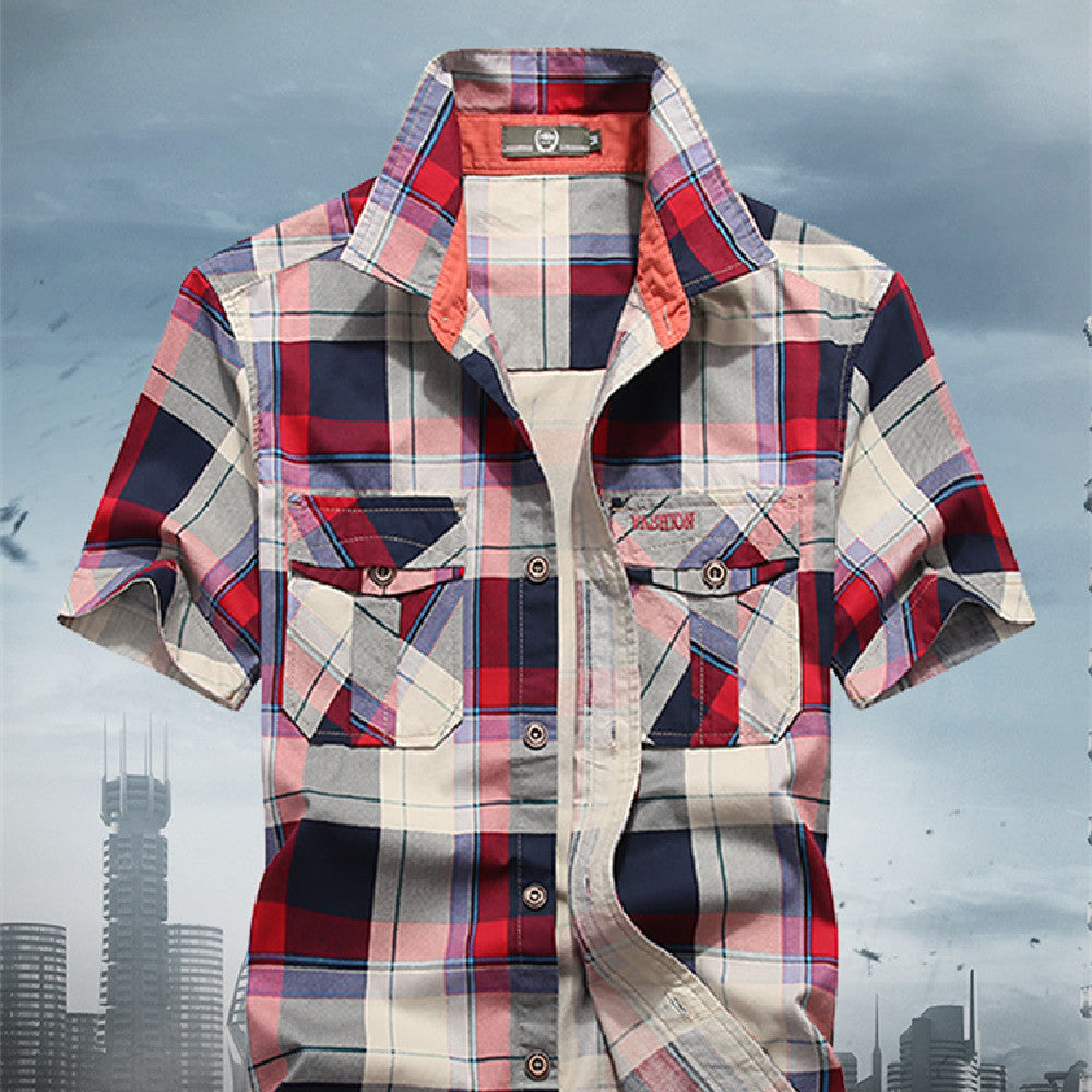 Men's Casual Check Cotton Shirt