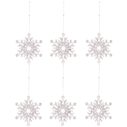 6pc Transparent Snowflake Pendant Christmas Tree Decorations