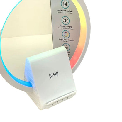 Smart Bluetooth Speaker LED Light with 15W Wireless Charger