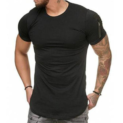 Black Men's Solid Colored Short Sleeve Top