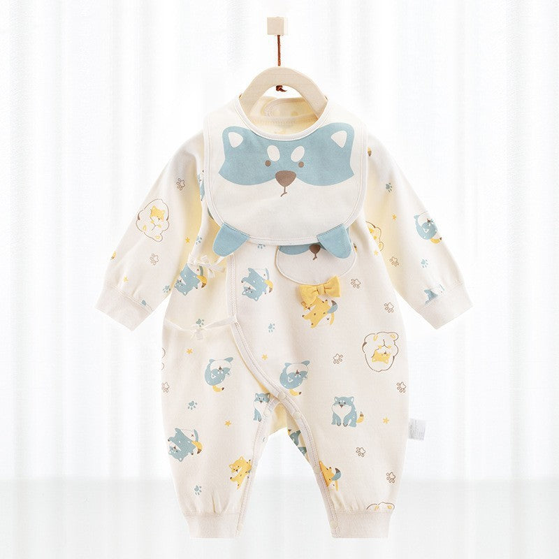 Playful Baby One-piece Cotton Romper with bib