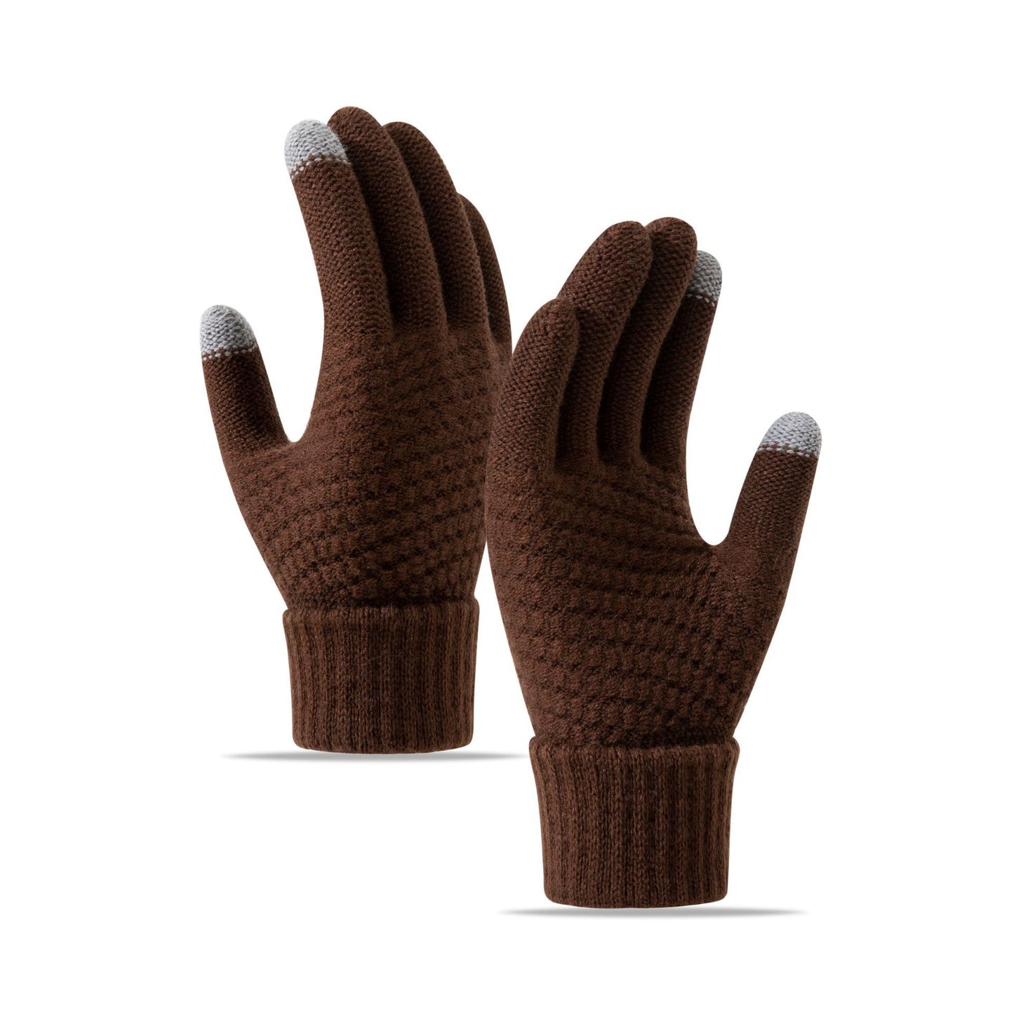 Fleece-lined Wind-proof And Cold Protection Knitted Warm Gloves