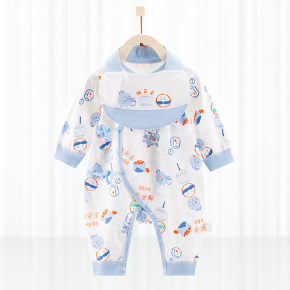 Playful Baby One-piece Cotton Romper with bib