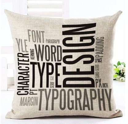 Letter Black and White Home Pillowcase