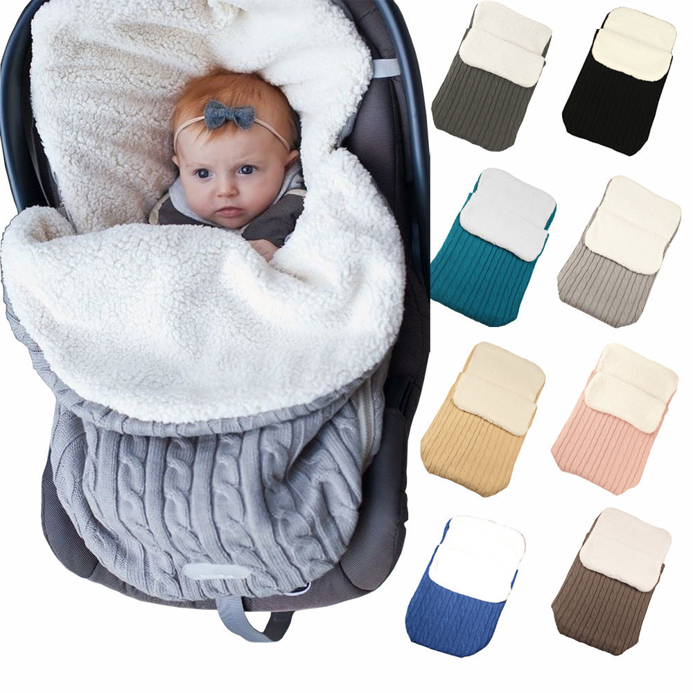 Baby Plain Thick Winter Stroller Sleeping Bag