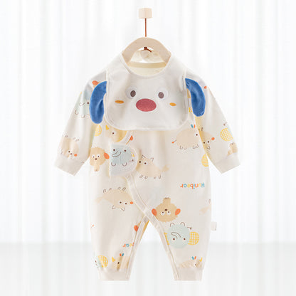 Playful Baby One-piece Cotton Romper with bib