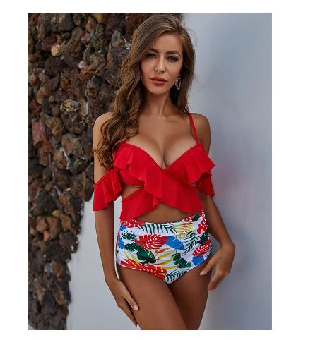 Women's Sexy Ruffled High Waist Bikini