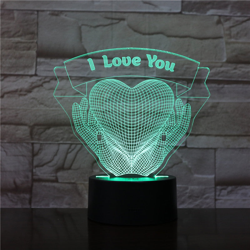 Hands Holding Love 3D Night Light - Valentine's Gift