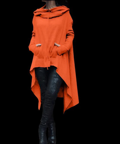 Orange Oversized Cape Hoodie