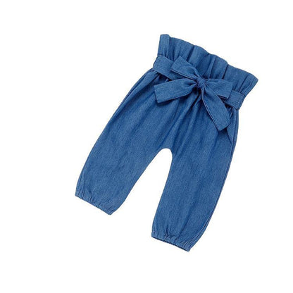 Cute Baby Pants Set with Bow Head Band