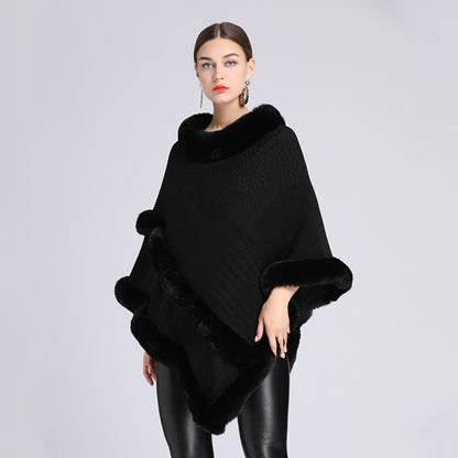 Imitation Rex Rabbit Fur Collar Shawl