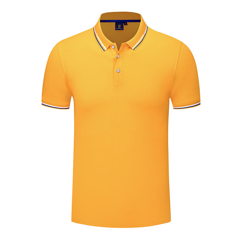 Yellow Mulberry Silk Short Sleeve Polo Shirt