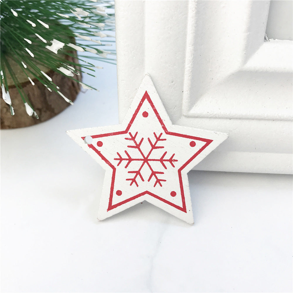 Festive Wooden Christmas Tree Pendants