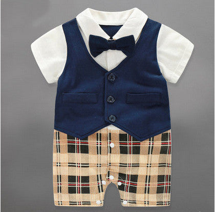 Smart Bow Tie and Waist Coat Baby Onesie