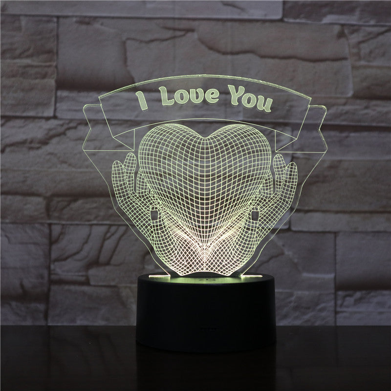 Hands Holding Love 3D Night Light - Valentine's Gift