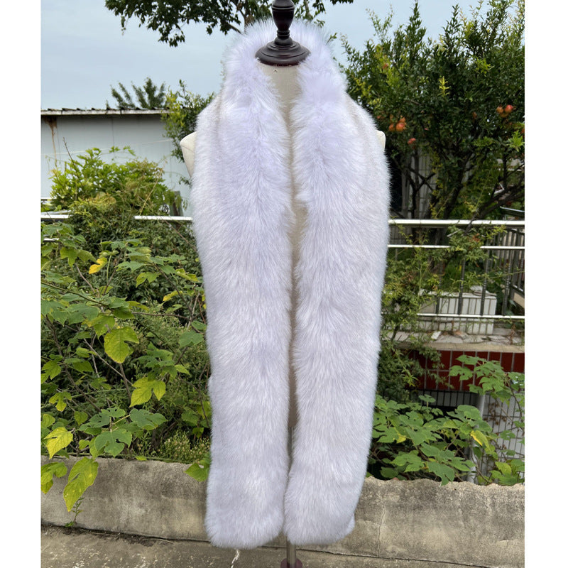 Women's Versatile Fox Tail Style Plush Long Warm Scarf