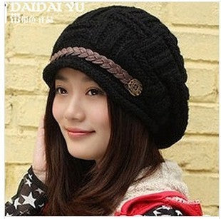 Fashion Braided Warm Baggy Beanie knitted crocheted hat