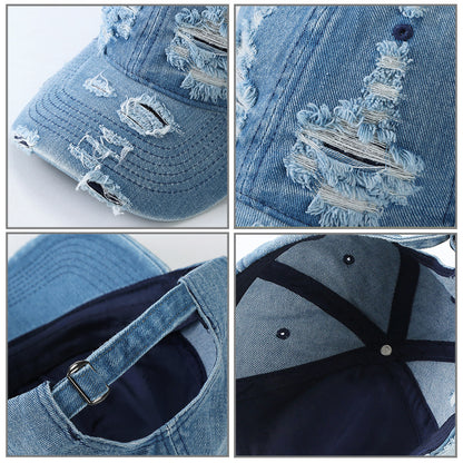 Denim Ripped Baseball Cap