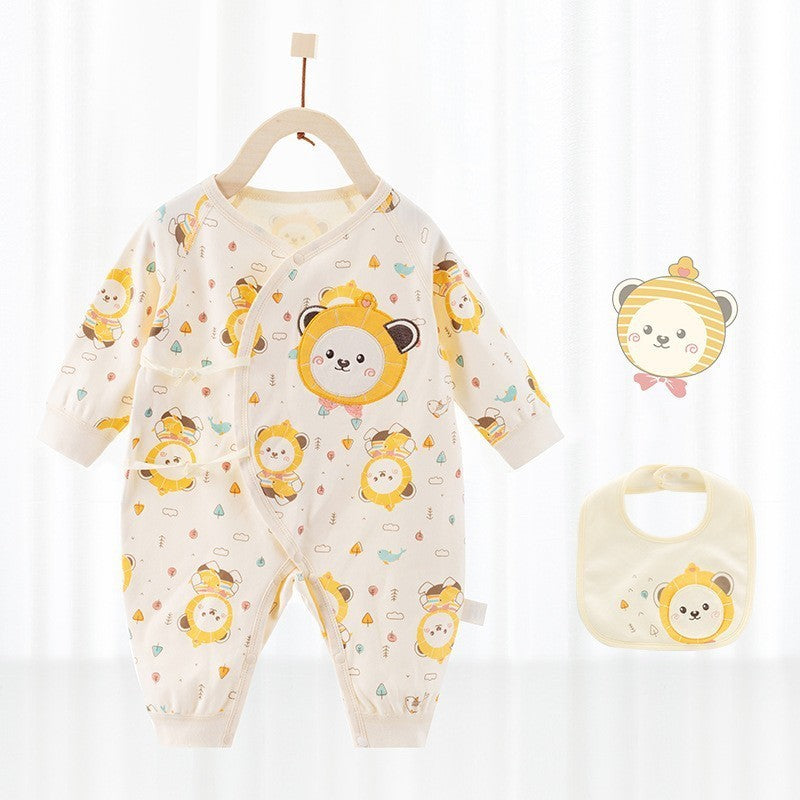 Playful Baby One-piece Cotton Romper with bib