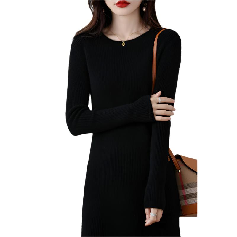 Black Lush Cozy Chic Wool Sweater Dress