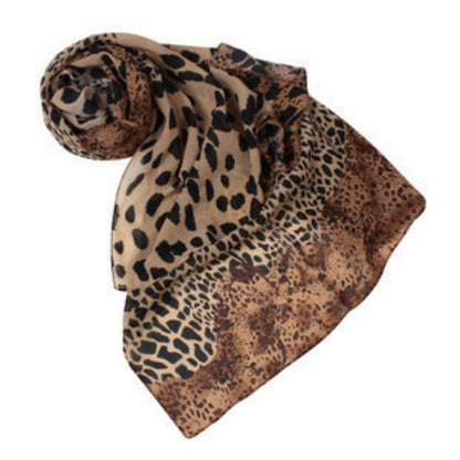 Versatile Casual Chiffon Leopard Print Scarf