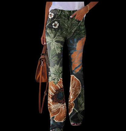 Women's Boot Cut Flower Power Trousers