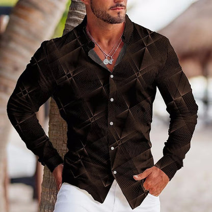 Vibrant Long Sleeve Lapel Shirt: Stylish Prints