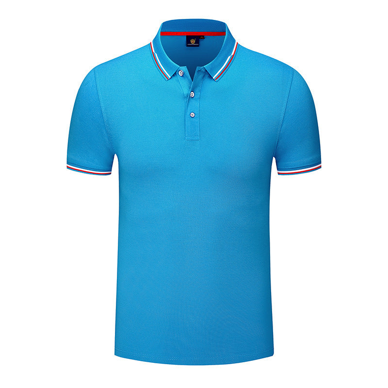 Light Blue Mulberry Silk Short Sleeve Polo Shirt