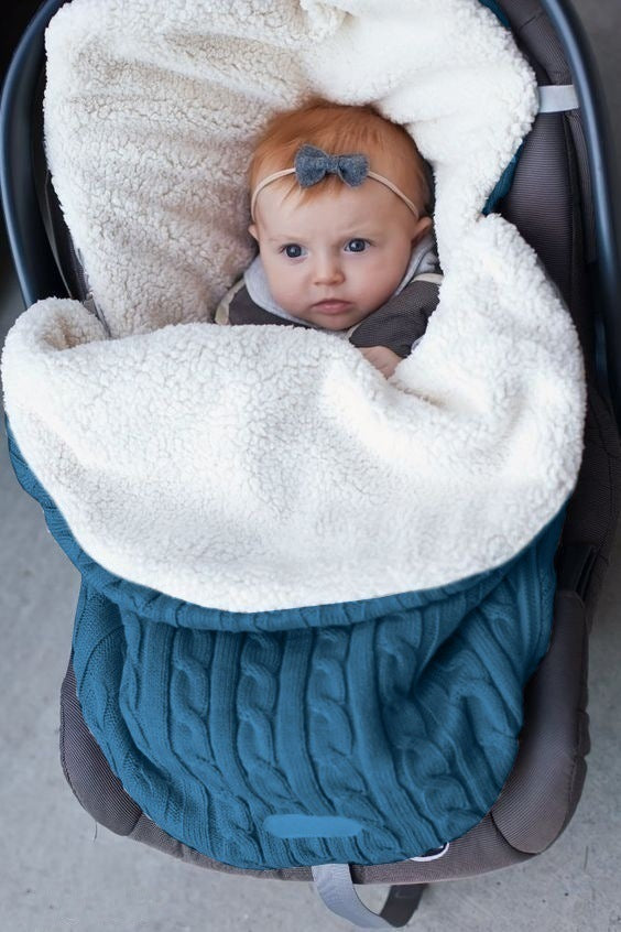 Baby Plain Thick Winter Stroller Sleeping Bag