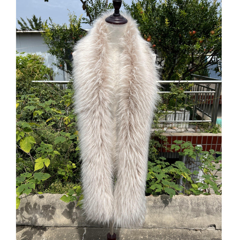 Women's Versatile Fox Tail Style Plush Long Warm Scarf