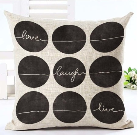 Letter Black and White Home Pillowcase