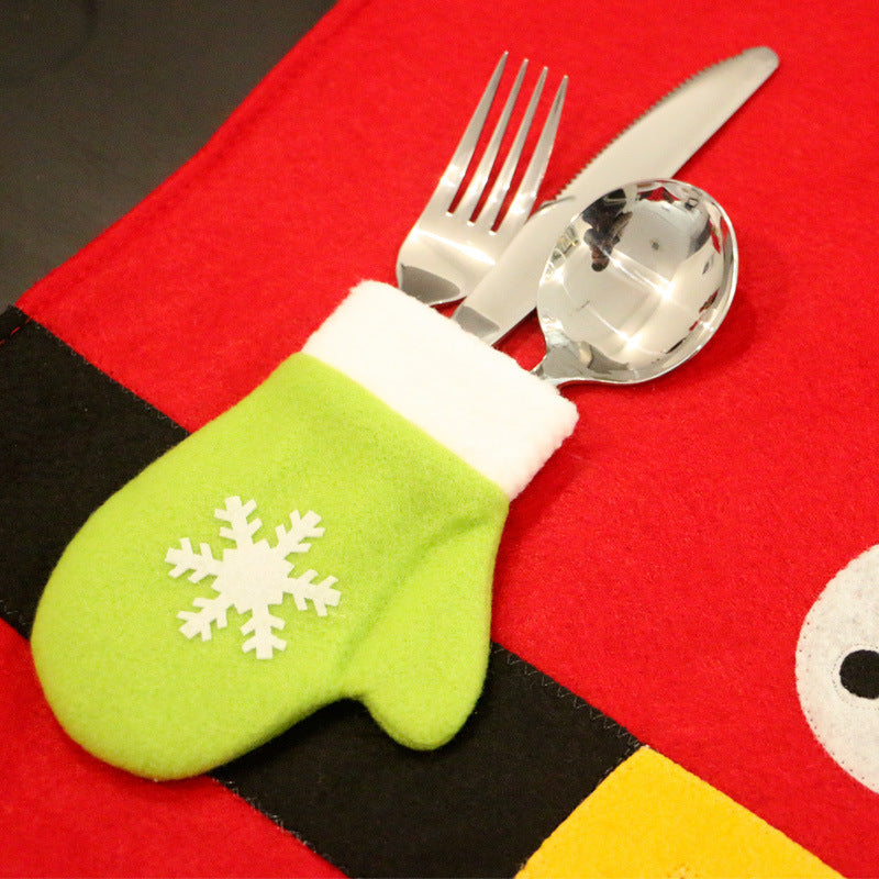 Christmas Decoration Table Mat With Cutlery Pocket