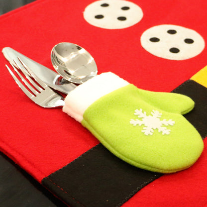 Christmas Decoration Table Mat With Cutlery Pocket