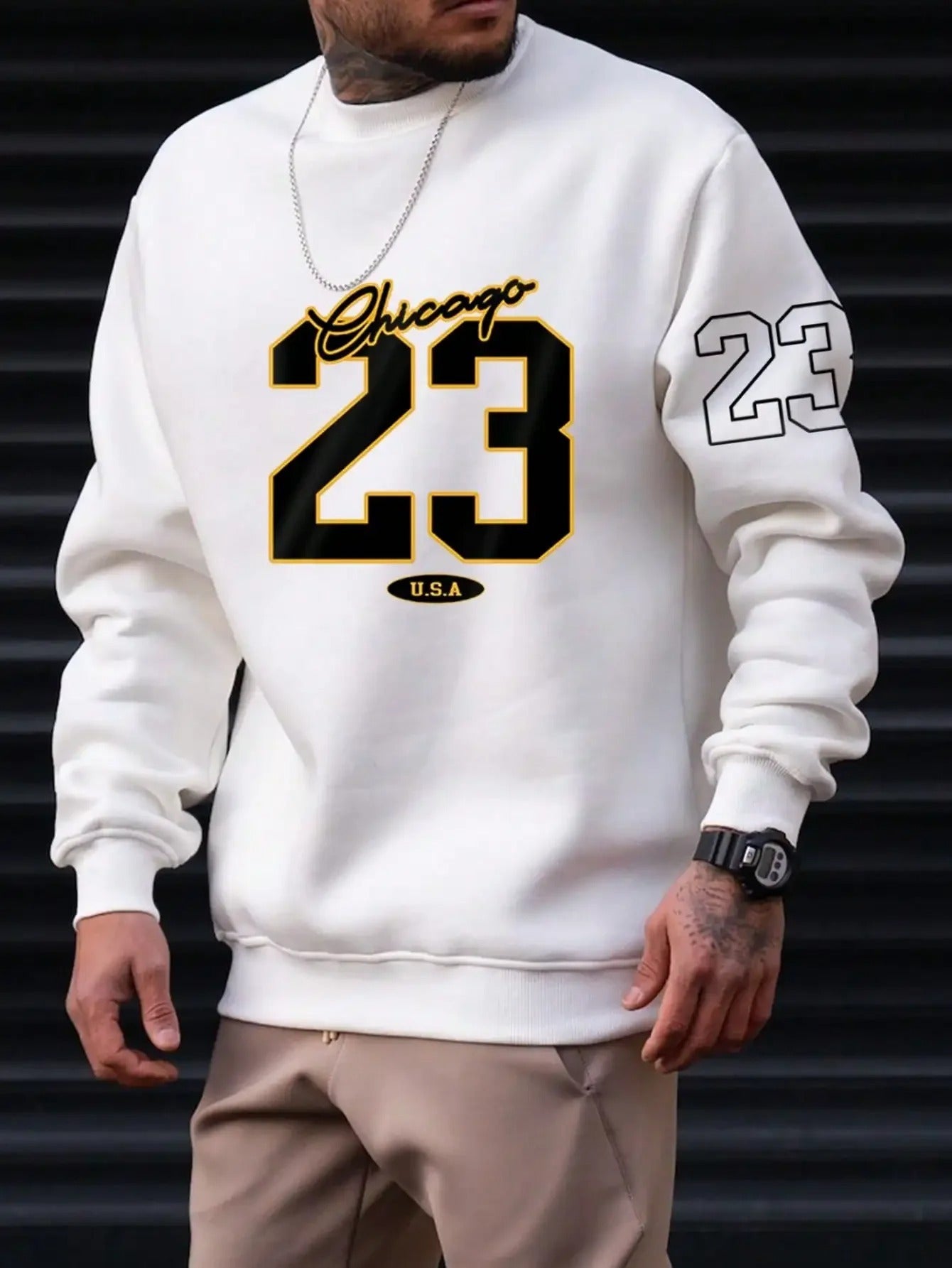 Printed Chicago 23 Style Fleece Sweater