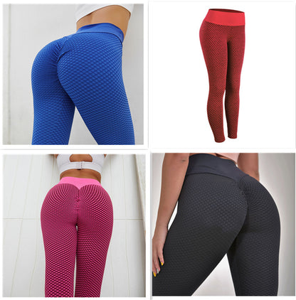 High Waist Breathable Plaid Fitness Yoga Seamless Leggings