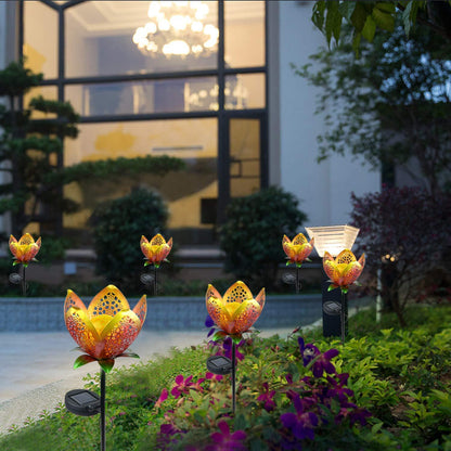 Solar Petal Flower Design Lawn Light