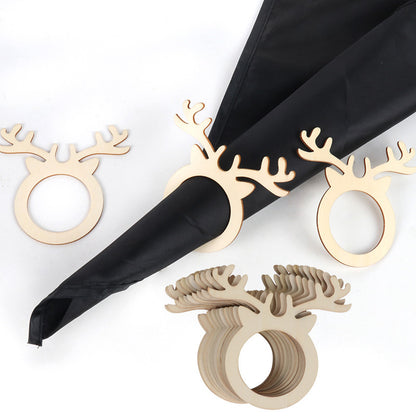 Christmas Wooden Knapkin Reindeer's Circle Ring