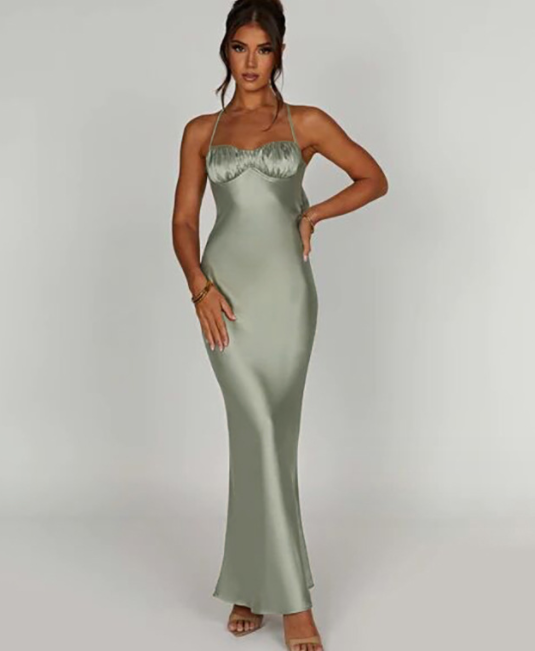 Open Back Wrapped Dress: Allure